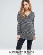 Isabella Oliver Striped Knitted Sweater - Navy