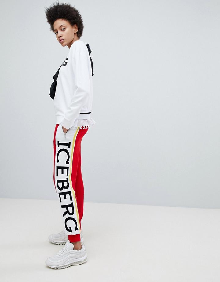 Iceberg Oversize Side Logo Jogger - Red