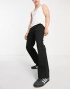 Asos Design Bootcut Chino Pants In Black