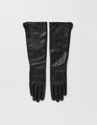 Asos Design Leather Touch Screen Long Gloves In Black
