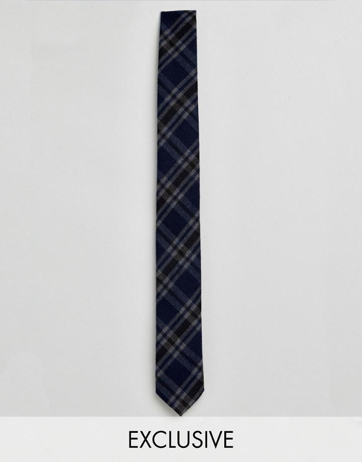 Heart & Dagger Tie In Check - Navy