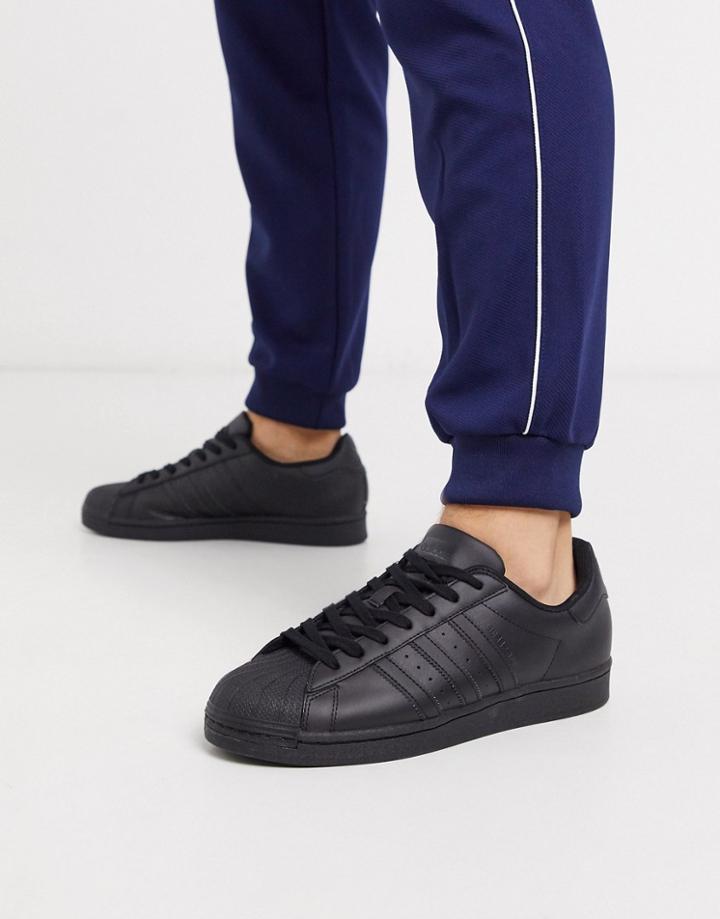 Adidas Originals New Superstar Sneakers In Triple Black