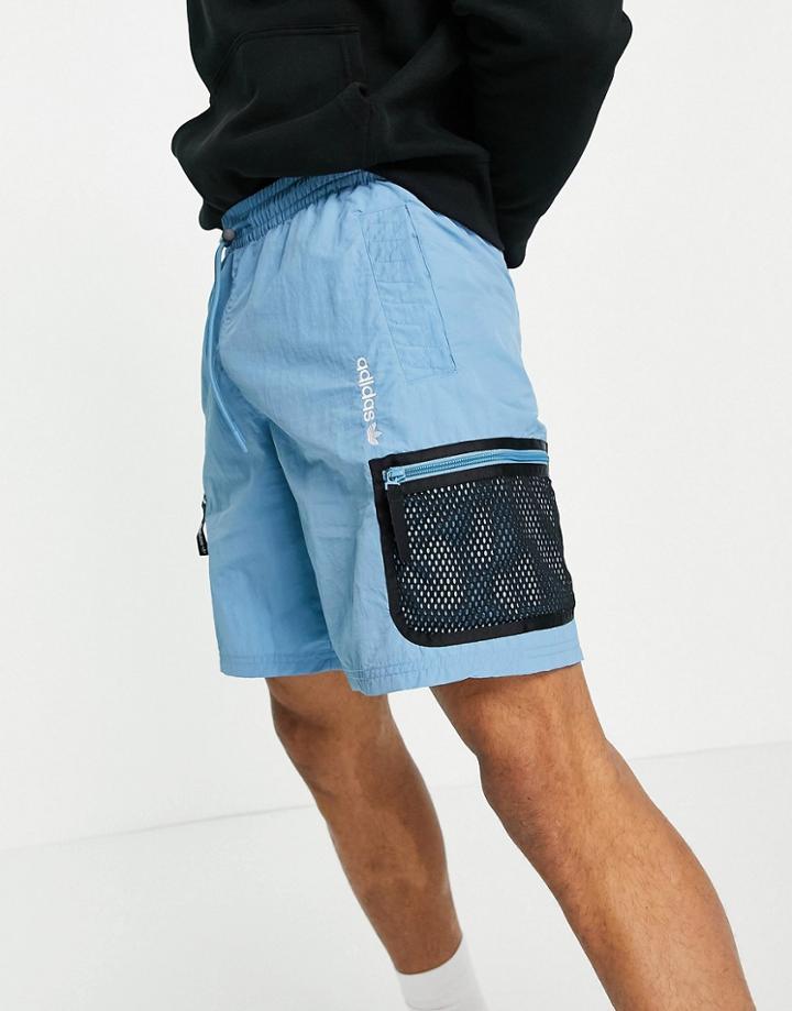 Adidas Originals Adventure Woven Shorts In Blue-blues