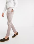 Asos Design Wedding Super Skinny Suit Pants In Stretch Cotton In Mink-purple