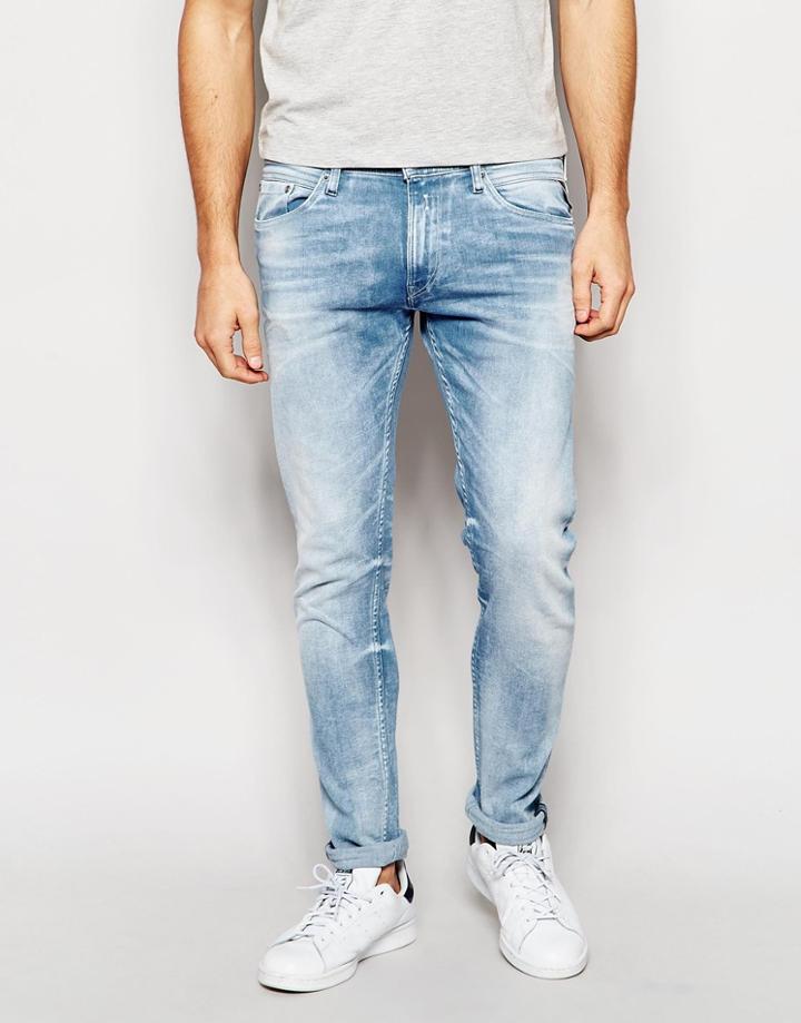 Replay Jeans Jondrill Skinny Fit Powerstretch Bleach Wash - Bleach Wash