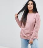 Asos Curve Boyfriend Sweatshirt - Pink