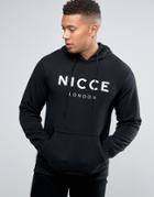 Nicce London Hoodie Large Logo - Black