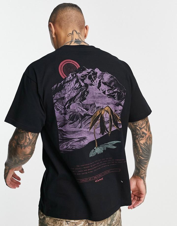 Carhartt Wip Mountain Back Print T-shirt In Black