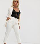Asos Design Petite Pop Slim Suit Pants - White
