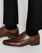 Asos Derby Shoes In Brown Patent - Brown