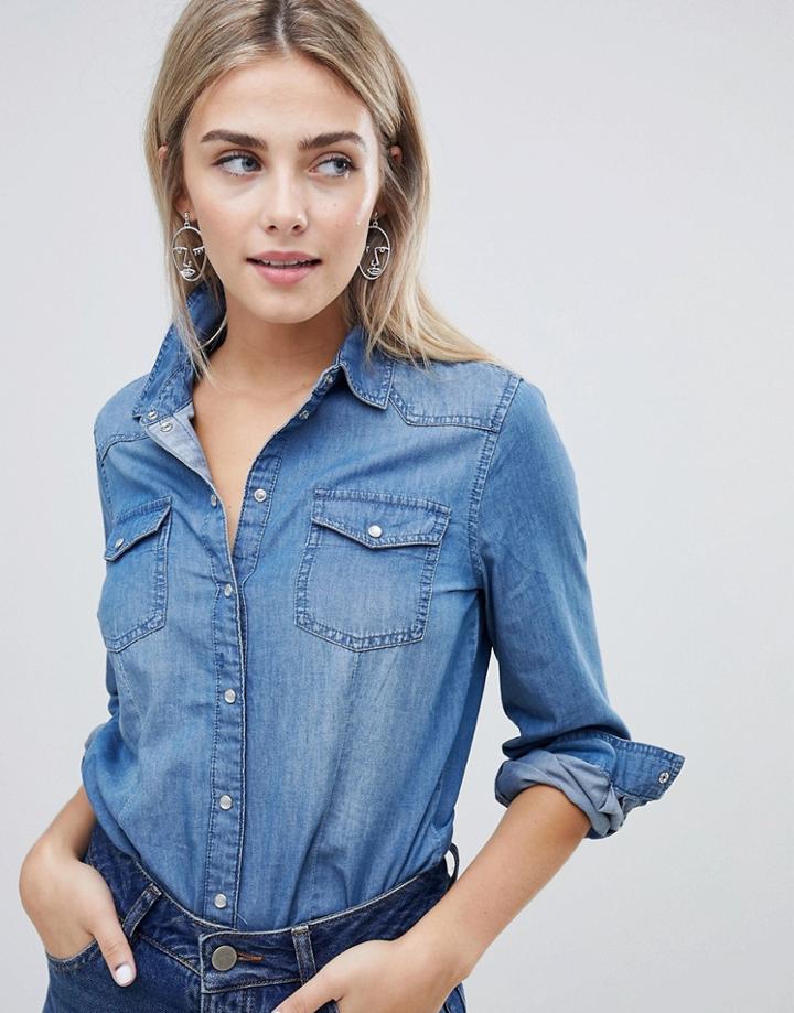 Only Denim Shirt-blue