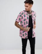 Ldn Dnm Holidays Cactus Short Sleeve Shirt - Pink