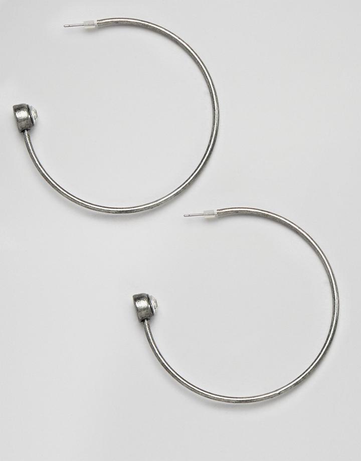 Steve Madden Open Hoop Earrings - Silver