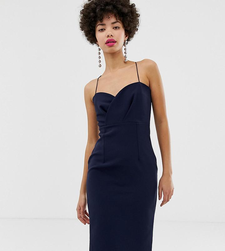 River Island Bodycon Midi Dress In Navy - Green