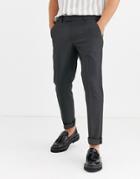 Asos Design Slim Smart Pants In Charcoal