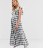 Glamorous Bloom Maxi Dress With Full Skirt In Check-multi