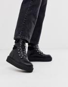 Lamoda Black Creeper Sole Hiker Boots