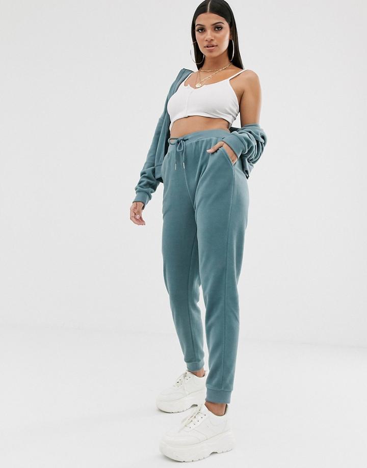 Asos Design Tracksuit Zip Through Hoody / Basic Jogger In Fleece