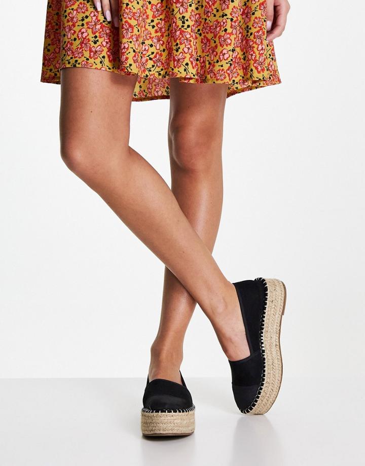Asos Design Jala Flatform Toe-cap Espadrilles In Black