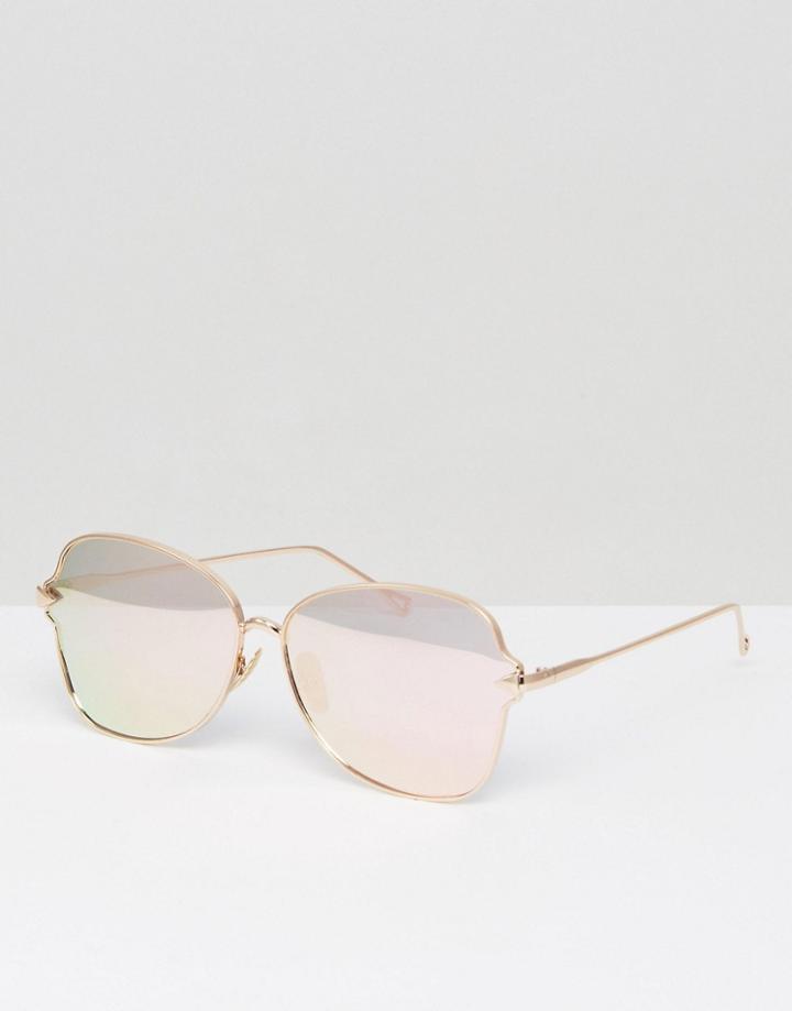 7x Colored Lens Aviator Sunglasses - Gold