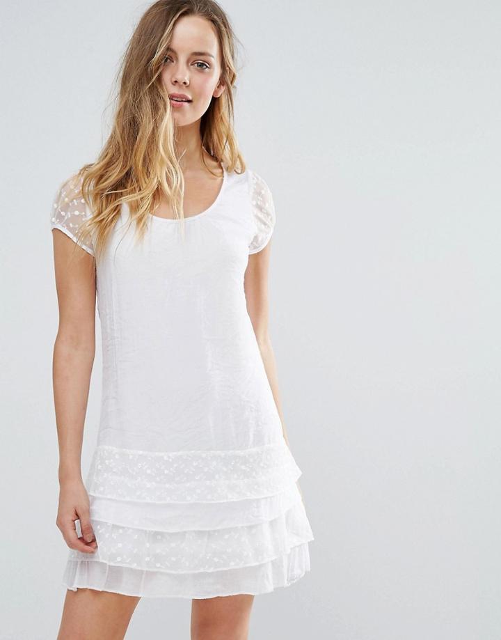 Pussycat London Lace Trim Dress - White
