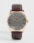 Boss 1513740 Master Leather Watch-brown