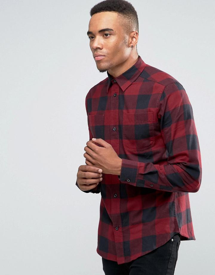 D-struct Bold Check Shirt - Red