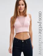 Asos Petite Top With Mesh - Nude