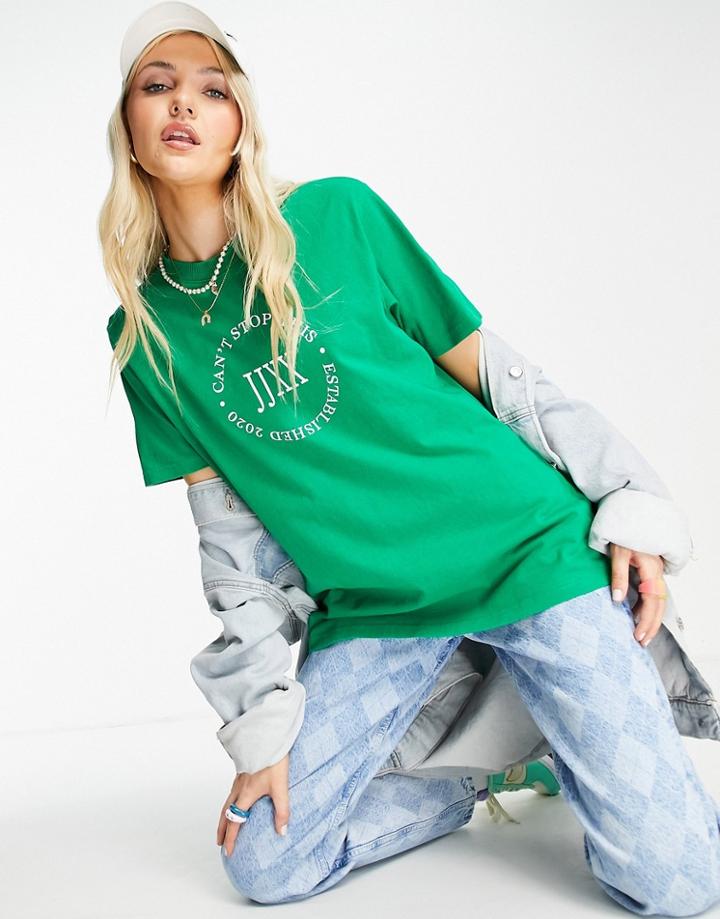 Jjxx Logo Oversized T-shirt In Bright Green