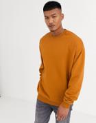 Asos Design Oversized Sweatshirt In Rich Brown