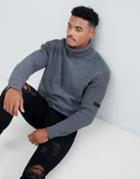 Religion Chunky Funnel Neck Sweater In Gray - Gray