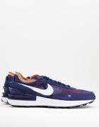 Nike Waffle One Sneakers In Midnight Navy/orange