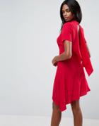 Asos Mini Tea Dress With Open Back - Red