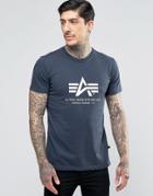 Alpha Industries T-shirt With Logo In Regular Fit Navy - Navy