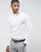 New Look Regular Fit Shirt With Button Down Trim Collar - White