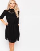 Oasis Victoriana Embellished Dress - Black