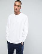 Asos Oversized Sweatshirt With Stepped Hem - White
