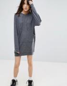 Nytt Long Sleeve Hoodie Dress - Gray