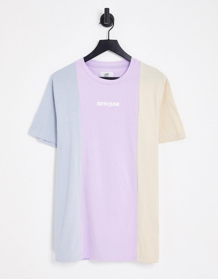 Sixth June T-shirt In Pastel Color Blocking - Part Of A Set-multi