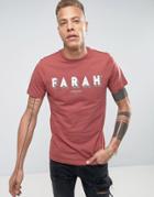 Farah Haven Slim Fit Logo Text T-shirt Red - Red