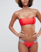 Glamorous High Leg Bikini Bottom In Stripe-multi