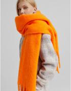 Bershka Oversized Scarf In Bright Orange