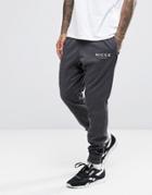 Nicce London Polytech Skinny Joggers In Charcoal - Black