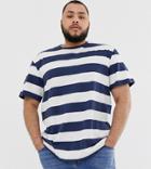 Only & Sons Stripe T-shirt In White-blue