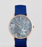 Reclaimed Vintage Inspired Hawaiian Canvas Watch In Navy Exclusive To Asos - Navy