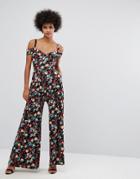 Horrockses Sweetheart Velvet Jumpsuit In Floral Print - Multi