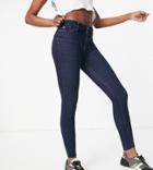 River Island Tall Molly Skinny Jeans In Dark Blue-blues