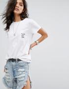One Teaspoon Fools Eat Cool Slogan T-shirt - White