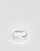 Asos Plain Band Pinky Ring In Silver - Silver