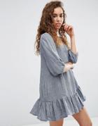 D.ra Lyon Dress With Drop Hem - Slate